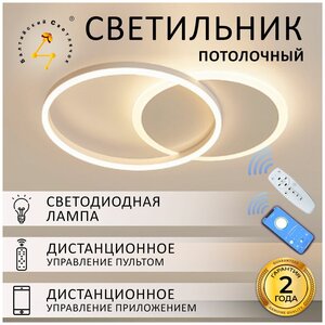 Люстра потолочная светодиодная с пультом+App Балтийский Светлячок, круглая люстра с дистанционным управлением