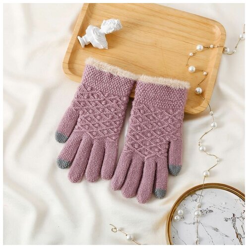 фото Перчатки , демисезон/зима, размер универсальный, розовый croco gifts