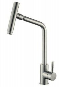 Смеситель для кухни ZORG Steel Hammer (SH 5106 INOX), с вращающимся извивом, сталь