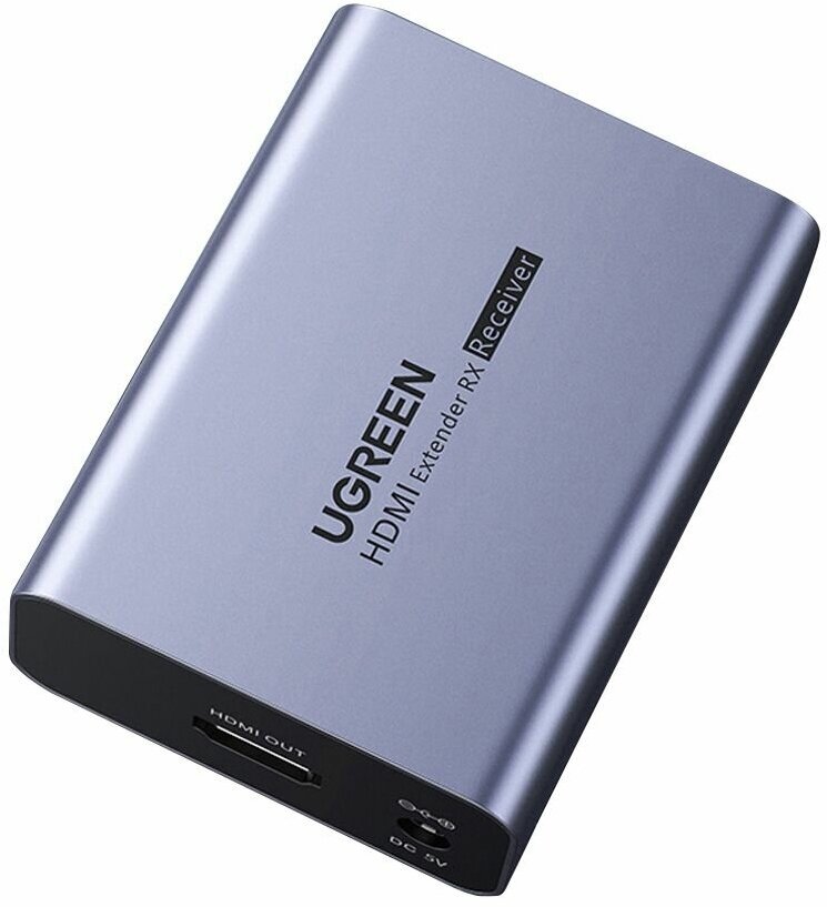 Переходник UGREEN 20519_ удлинитель, 1080p Full HD HDMI Extender by RJ45 Cable Transmitter + Receiver (до 70м), серый - фото №3