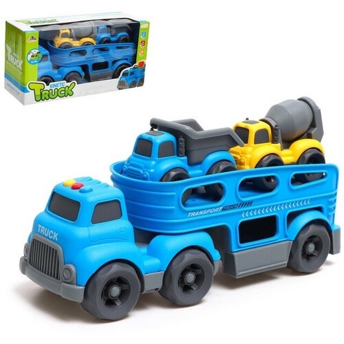 Грузовик TRUCK, с 2 машинками, световые и звуковые эффекты машины happy baby игрушка грузовик станция truck station