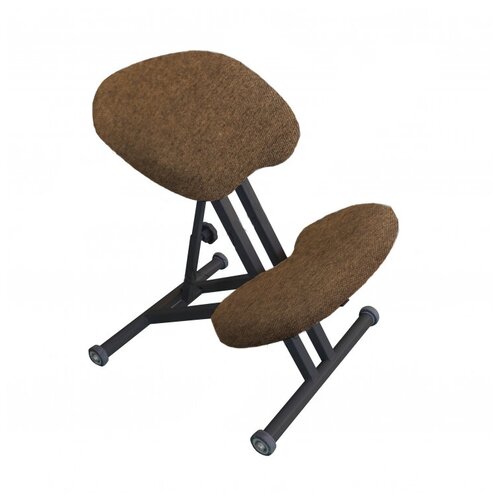 фото Эргономичный коленный стул "олимп" ск-1-1 (тонкие сидения) коричневая классика на черной раме