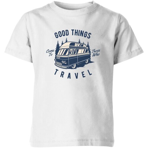 мужская футболка good things travel l серый меланж Футболка Us Basic, размер 10, белый