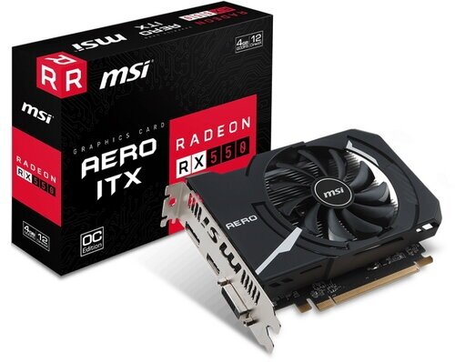 Видеокарта MSI RX 550 AERO ITX 4G OC,