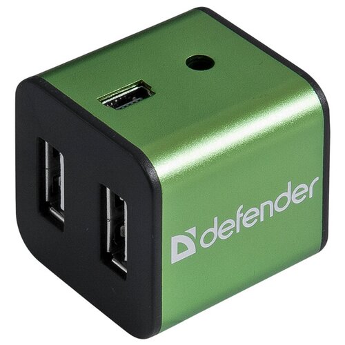 USB-концентратор  Defender Quadro Iron (83506), разъемов: 4, зеленый