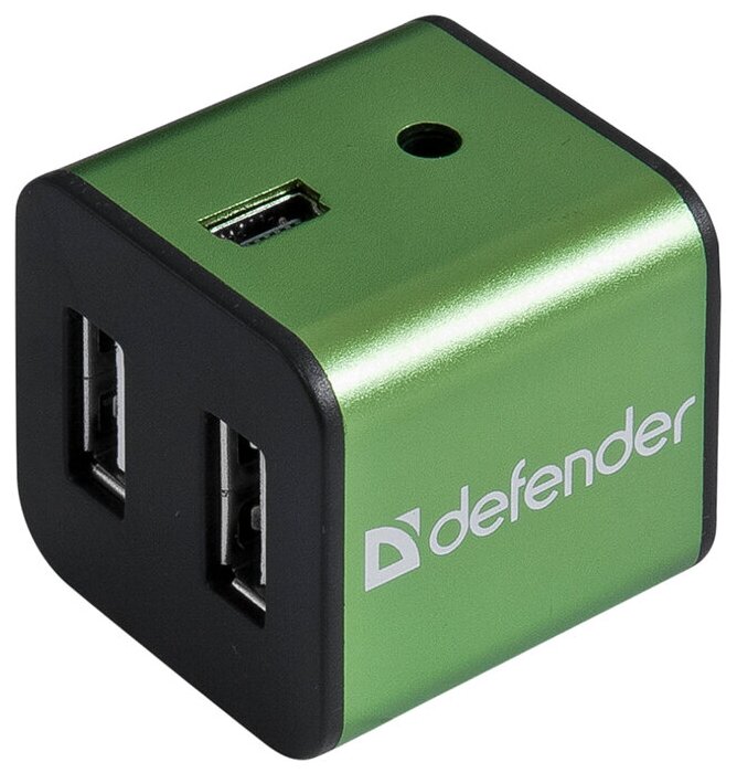 Разветвитель USB 2.0 Defender Quadro Iron Green 83506