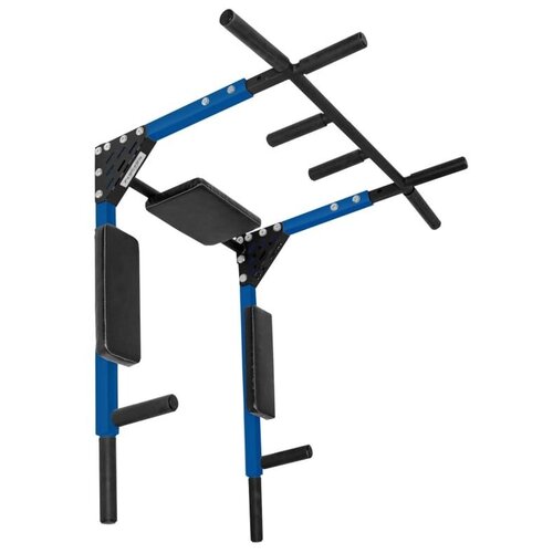 фото Турник - брусья - пресс 3 в 1 gros (синий-черный) усиленный (до 225кг) настенный с обрезиненными ручками flexter