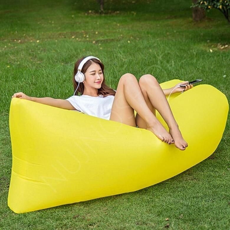 Ламзак надувной диван(желтый)матрас надувной для отдыха на природе,воде - фотография № 2