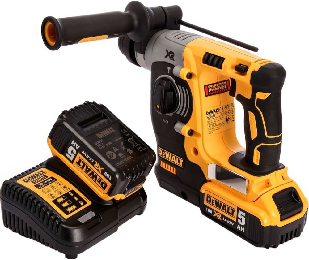 Аккумуляторный бесщеточный перфоратор DEWALT 18 В, 2.1 Дж, 4600 уд/мин, 1100 об/мин, с 2 АКБ 5 Ач и ЗУ, в кейсе TSTAK, - фото №11