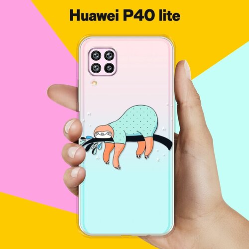 Силиконовый чехол Ленивец на ветке на Huawei P40 Lite