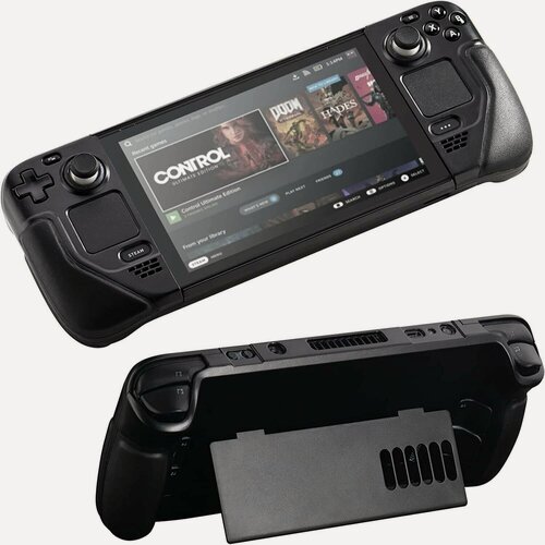 Изображение товара Чехол Steam Deck со встроенной подставкой и кожаными вставками, черный