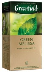 Чай GREENFIELD "Green Melissa" зеленый с мятой и мелиссой, 25 пакетиков в конвертах по 1,5 г