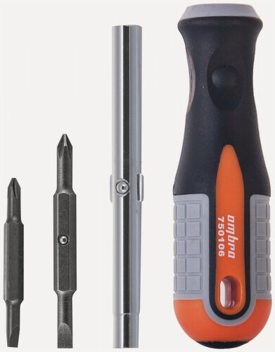 Изображение товара Отвертка Ombra 6 в 1 Round grip 1/4", 5/16"DR, SL5,6, PH 1,2