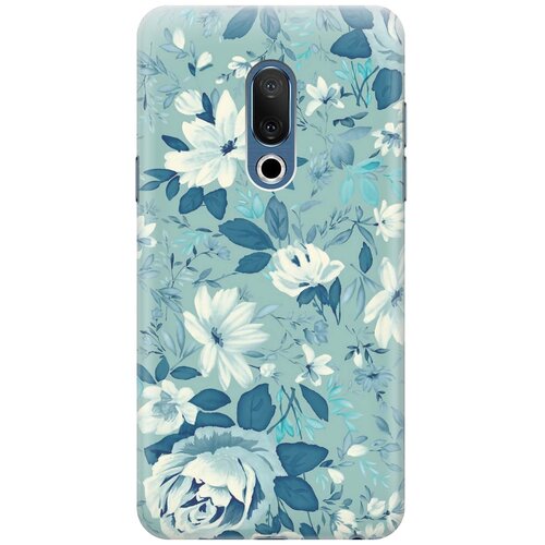 фото Re:pa накладка transparent для meizu 15 с принтом "цветы на голубом"
