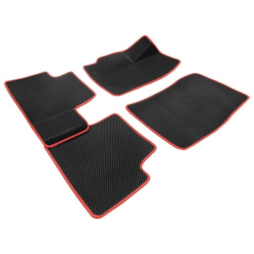 фото Автомобильные коврики салона eva (комплект 5шт.) черный ромб с красным кантом для toyota corolla (e140/e150) 2006 - 2013 autodefender