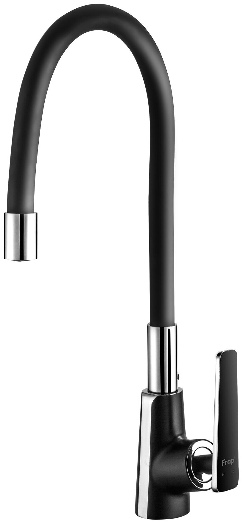 Смеситель для кухни, Frap, с картриджем, гибкий излив, черный, F4457