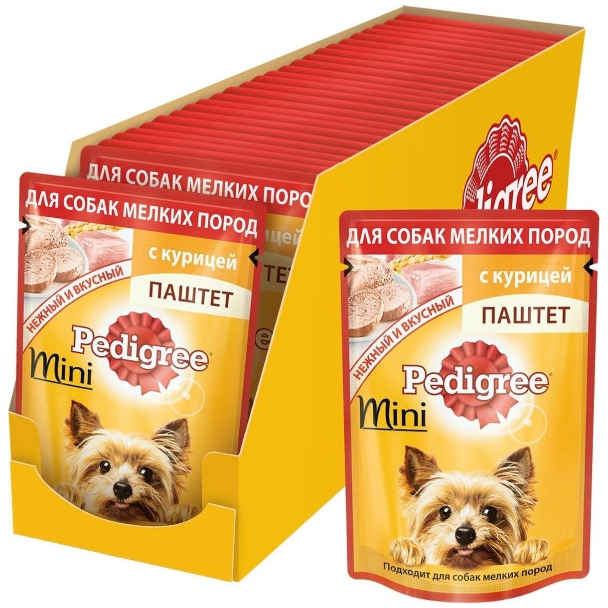 Pedigree Паучи для взрослых собак миниатюрных пород паштет с курицей 80г 1022266410245067 0,08 кг 43504 (36 шт)