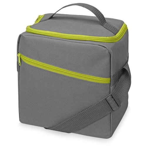 фото Изотермическая сумка-холодильник classic c контрастной молнией, серый/зел яблоко us basic