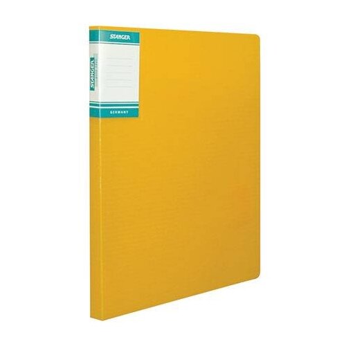 Папка-скоросшиватель STANGER HOR LINES, желтая, пластик 700 мкм, карман для маркировки и внутренний