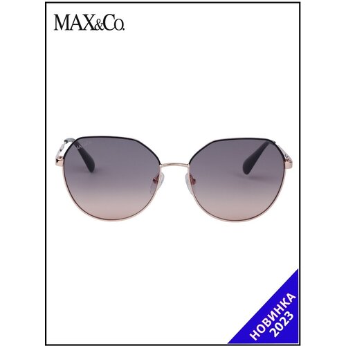 фото Солнцезащитные очки max & co., круглые, оправа: металл, с защитой от уф, градиентные, для женщин, разноцветный