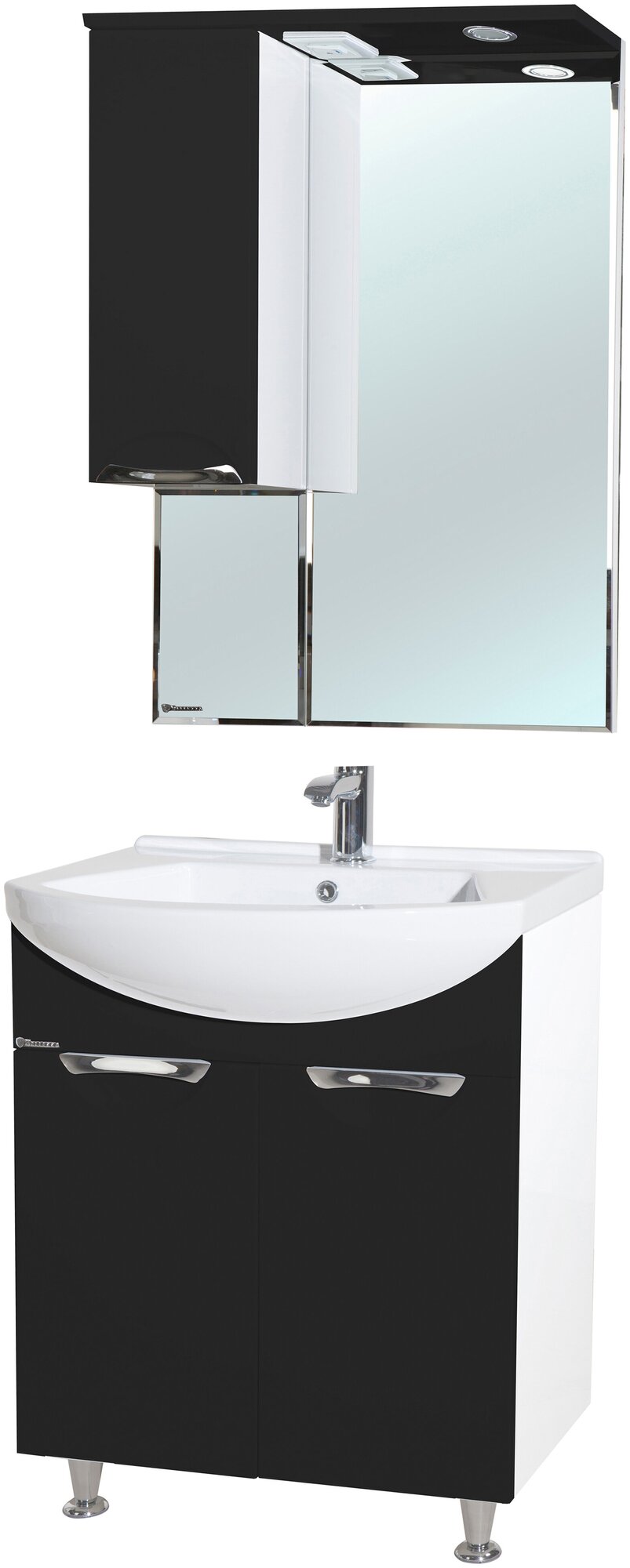 фото Зеркало-шкаф Bellezza Альфа 55 L черный