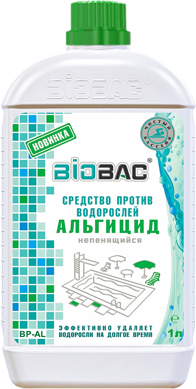 Жидкость для бассейна BioBac Альгицид непенящийся M BP-AL, 1 л БИОБАК - фото №5