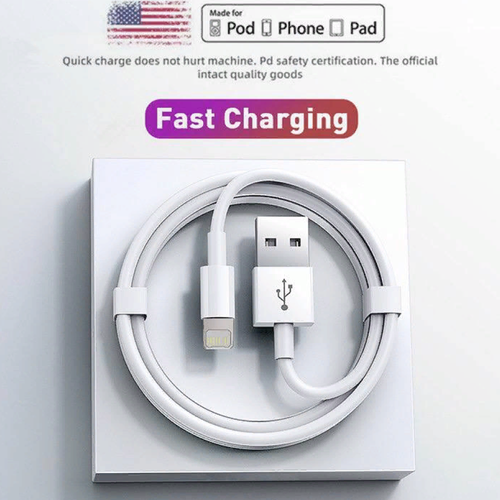 Кабель USB Lightning для зарядки Apple iPhone и iPad, 1м, белый