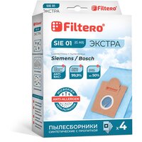 Мешки-пылесборники Filtero SIE 01 Экстра, для пылесосов Bosch, Siemens, синтетические, 4 штуки