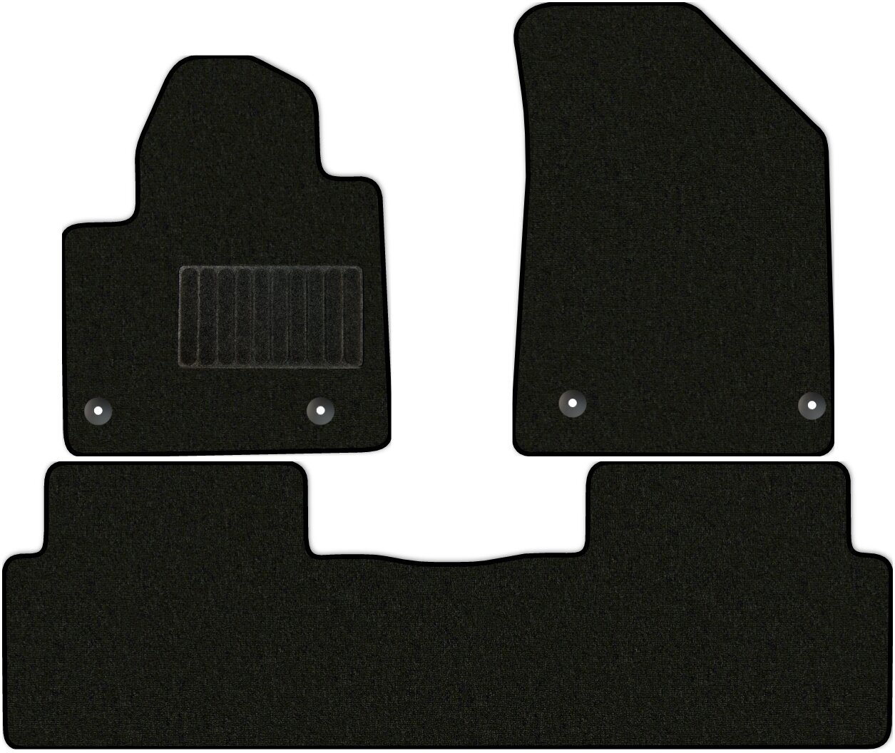 Коврики в салон текстильные Allmone "Классик" для Citroen C5 2 (RW) 2008 - 2016, черные, 3шт. / Ситроен С5 2