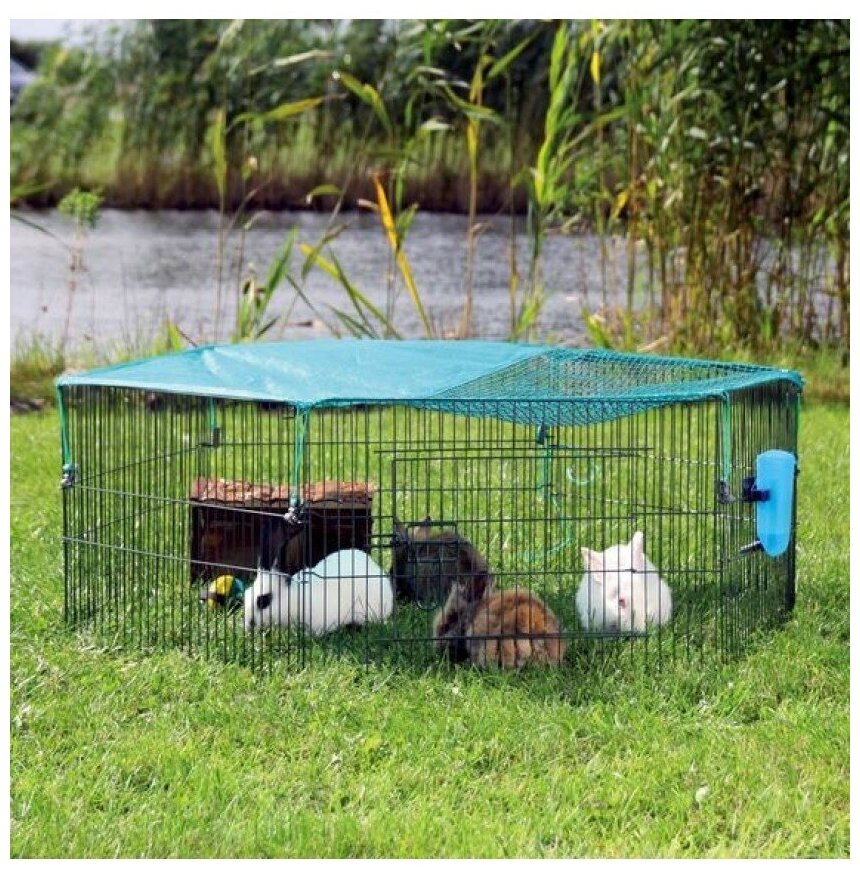 фото Загон для грызунов с сеткой "Trixie", 6 элементов, 58x38 см (уличный)