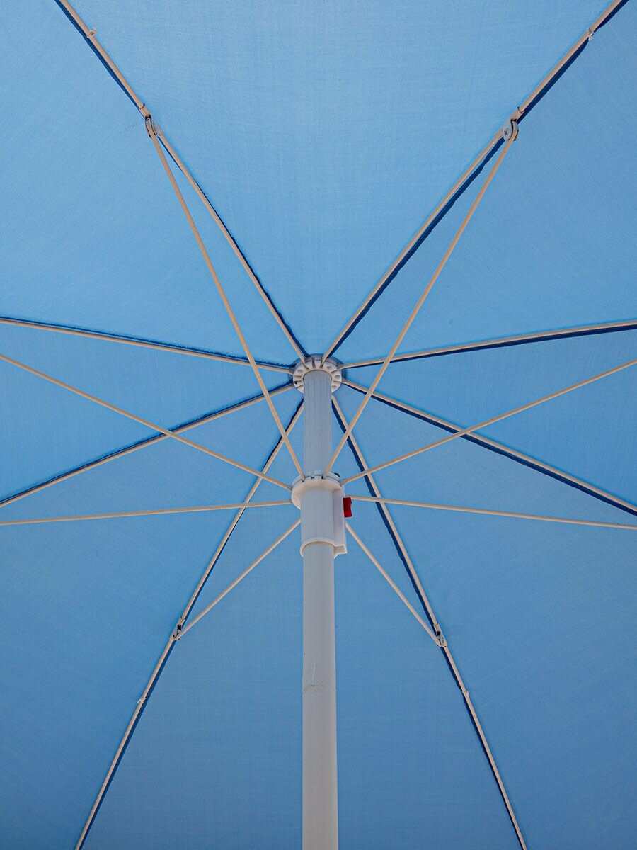 Зонт пляжный "викэнд 32" , d 1,8 м. (диаметр купола), высота 2 м., с регулировкой высоты, оксфорд 200d, голубой / для сада - фотография № 5