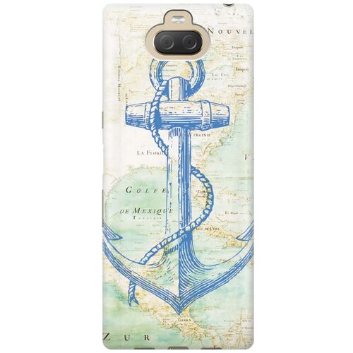 фото Re:pa накладка transparent для sony xperia 10 plus / xa3 ultra с принтом "якорь на карте"