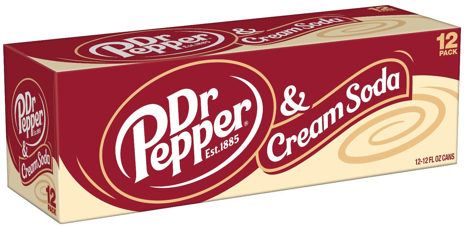 Dr.Pepper Cream Soda 0,355л В упаковке 12 шт. - фотография № 1