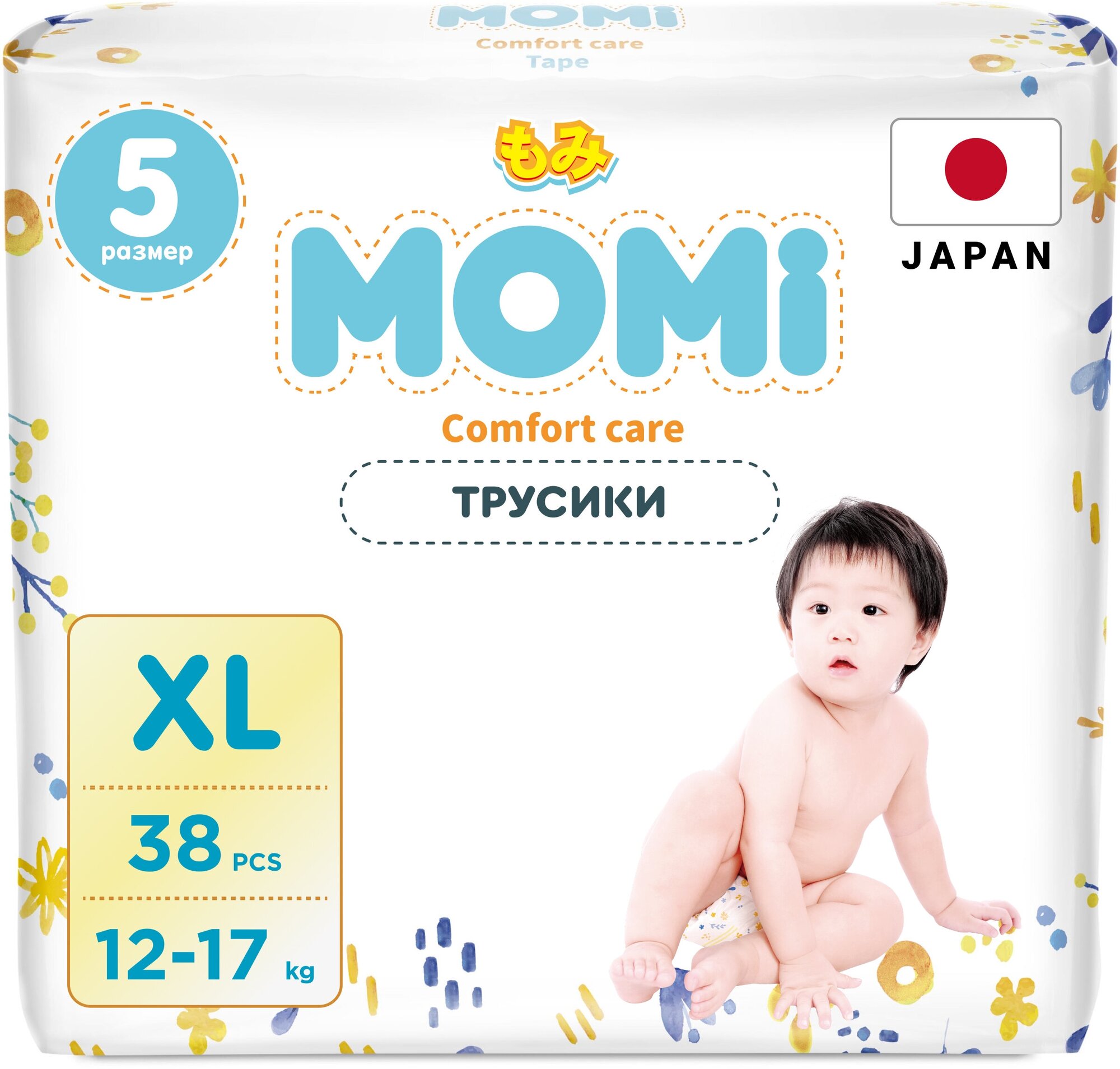 MOMI COMFORT CARE подгузники-трусики XL (12-17 кг), 38 шт