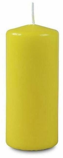 Свеча интерьерная пеньковая, Омский свечной 40х90 мм, желтая, хлопковый фитиль, 1 шт.
