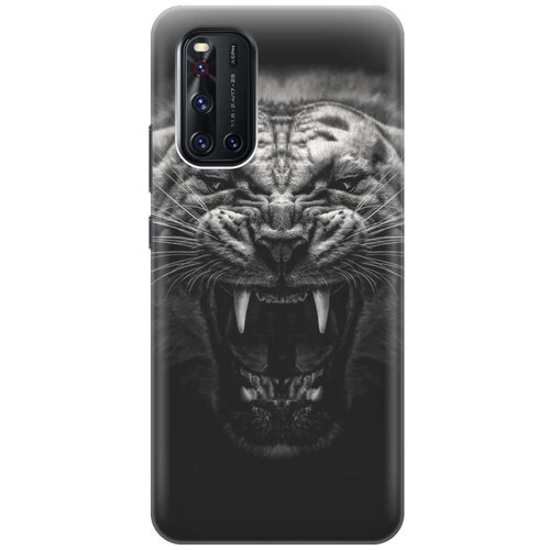 фото Cиликоновый чехол на vivo v19 / виво в19 с принтом "оскал тигра" gosso