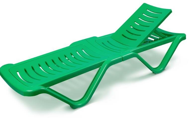 Мебель из пластика (альтернатива М3562 шезлонг 1920х620х320мм (зеленый))