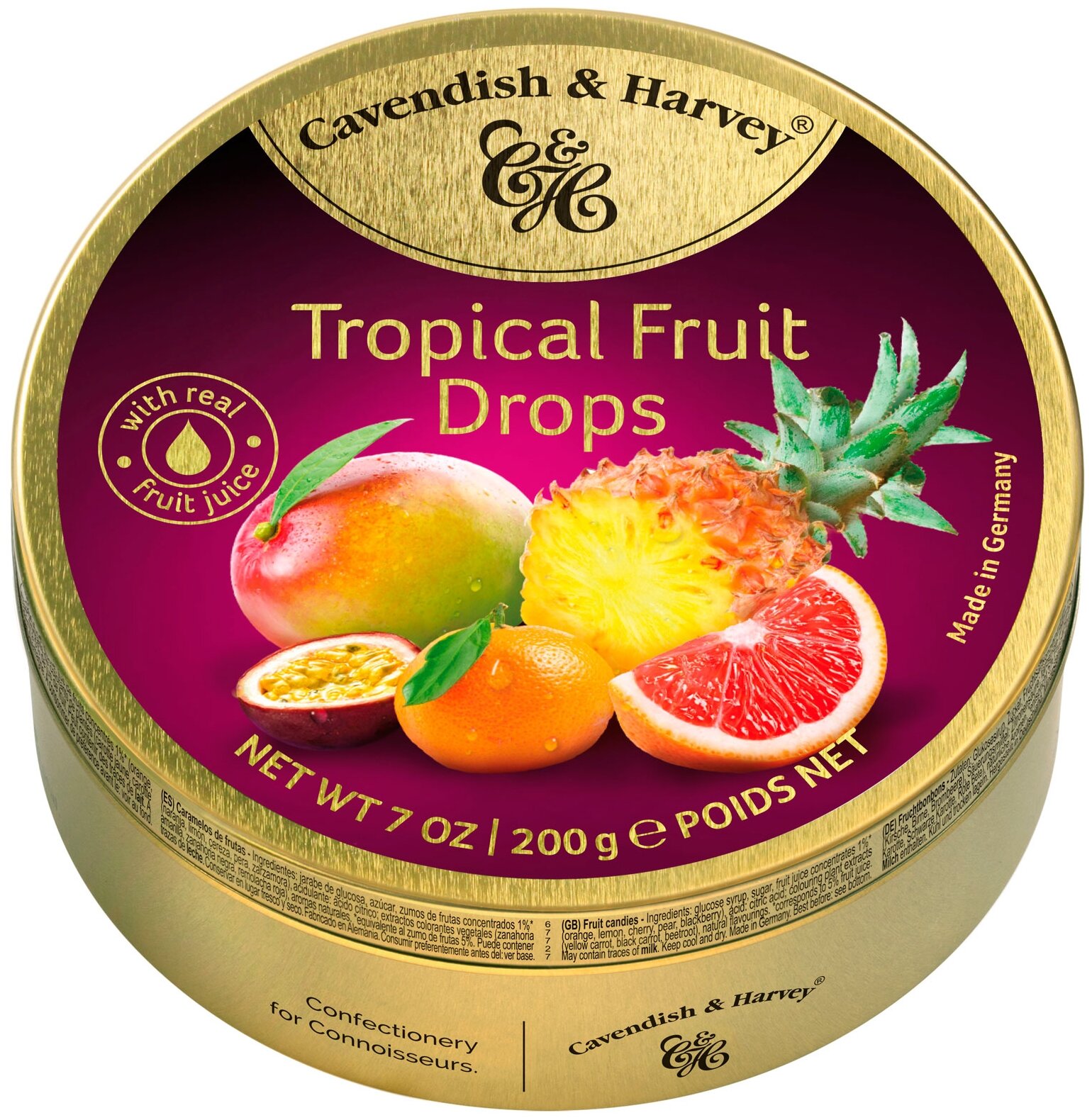 Cavendish & Harvey леденцы Tropical Fruit 200г - фотография № 1