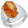 Серебряное кольцо Diamant online 176078 с янтарём