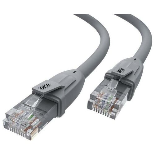 GCR Патч-корд прямой 1.0m UTP кат.6, серый, 24 AWG, ethernet high speed, RJ45, T568B, GCR-52544