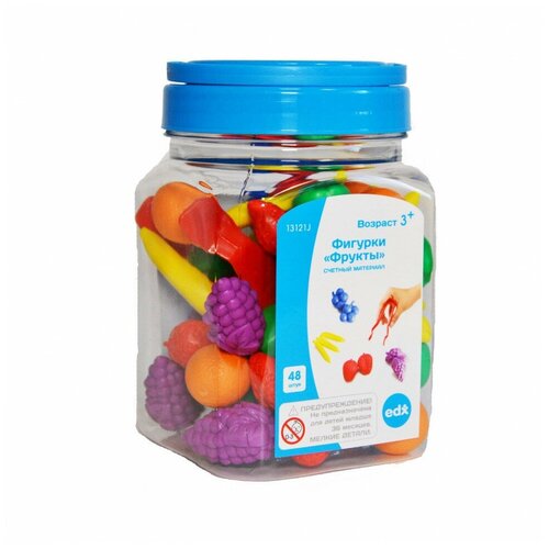 Развивающий набор EDX Education Фигурки Фрукты 48 шт с пинцетом 13121J EDX Education