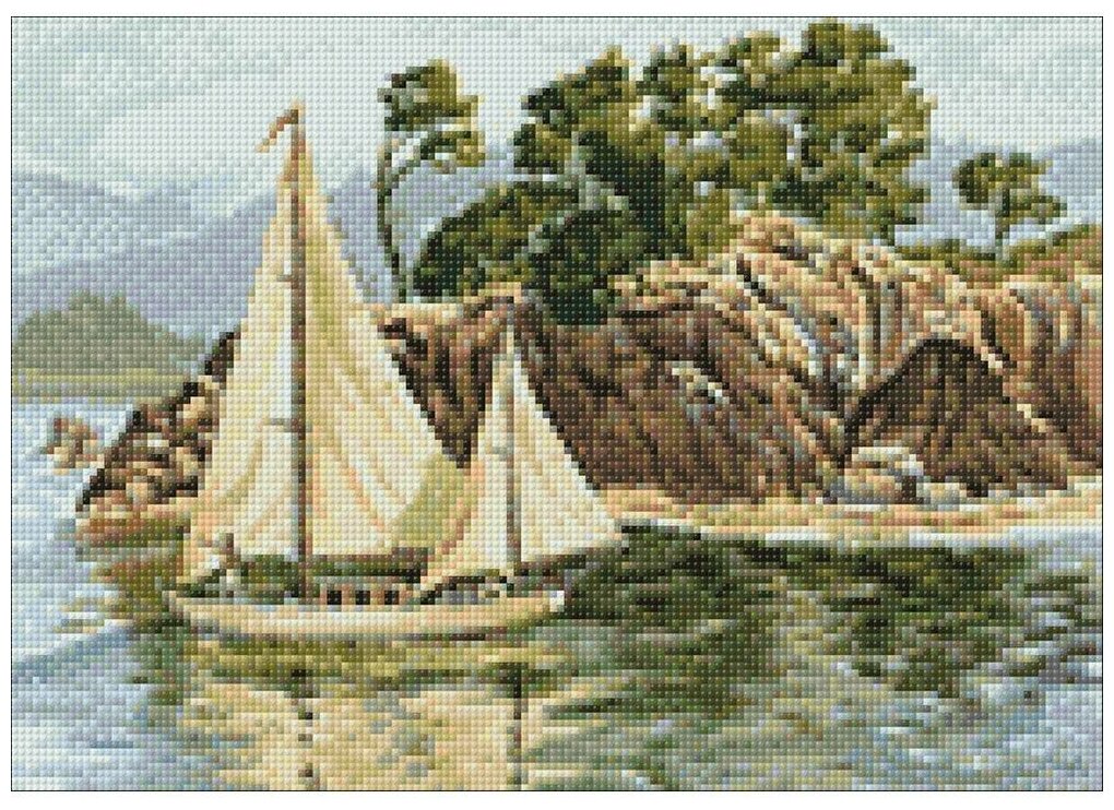 Алмазная мозаика Гранни «Родные берега» (полная выкладка, 27х38 см, квадратные стразы)