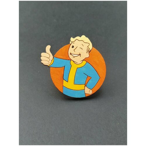 фото Волт бой фоллаут, фалаут, fallout, значок деревянный, брошь на одежду, значок на рюкзак нет бренда