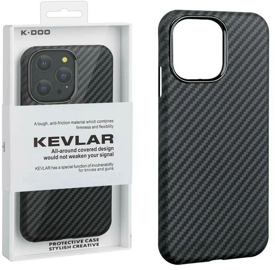 Чехол K-DOO Kevlar для смартфона Apple iPhone 13 Pro Max, черный