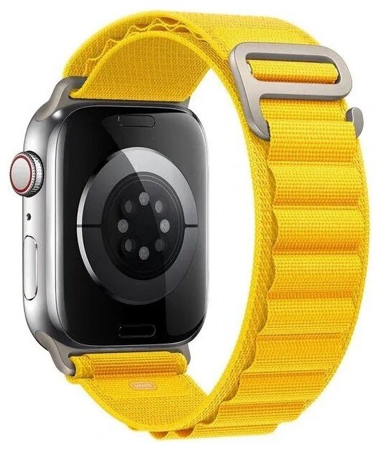 Тканевый ремешок "Альпийская петля" для Apple Watch 42 мм/44/45 mm/ 49 series 1 2 3 4 5 6 7 8 /SE/SE 2022 Apple Watch Ultra (для эпл вотч) черный