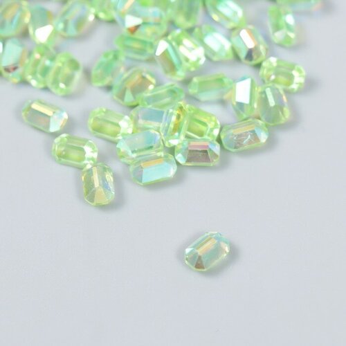 Декор для творчества пластик Вытянутый кристаллик набор 60 шт зелёный 0,8х0,6 см