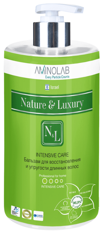 Nature & Luxury бальзам Aminolab Intensive Care для восстановления и упругости длинных волос, 730 мл