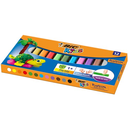 Пластилин BIC Kids Plastelina, 12 цветов