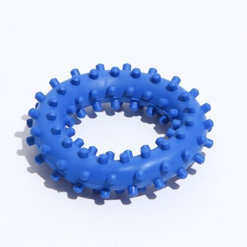 Игрушка Кольцо с шипами №2, 6,8 см, синяя 1 шт игрушка для собак виниловая кольцо с шипами 11 см mr pet ут 038967 1 шт