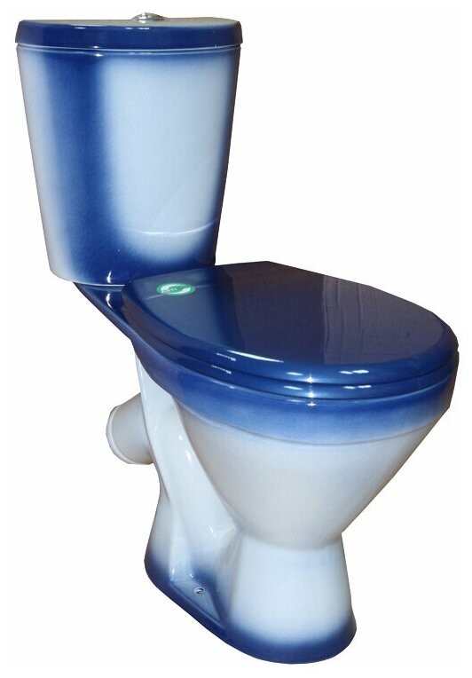 фото Унитаз-компакт ROSA Элегант (синий) с косым выпуском
